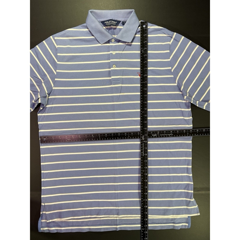 Ralph Lauren Polo Golf Shirt Men's Large Striped Embroidered Club Logo - Picture 3 of 4